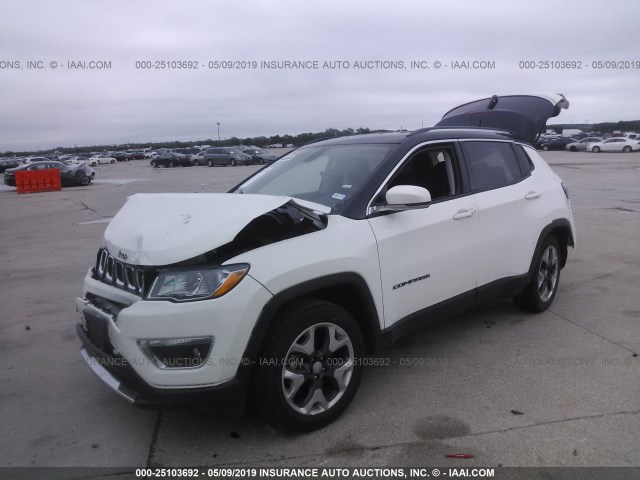 3C4NJCCB2KT725851 - 2019 JEEP COMPASS LIMITED WHITE photo 2