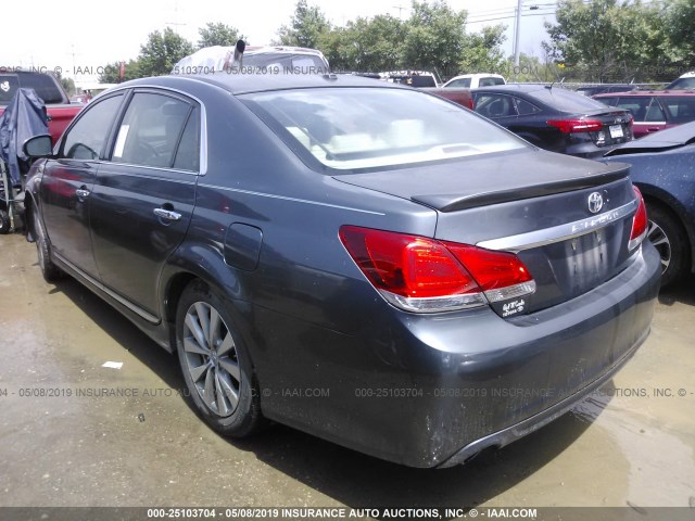 4T1BK3DB5BU379682 - 2011 TOYOTA AVALON LIMITED GRAY photo 3