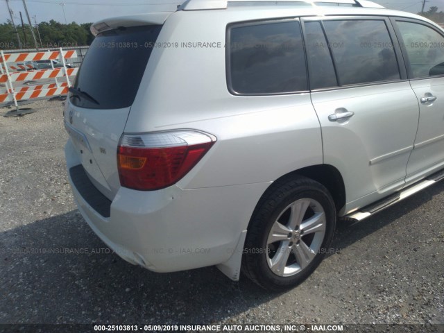 JTEDS42A882066817 - 2008 TOYOTA HIGHLANDER LIMITED WHITE photo 6