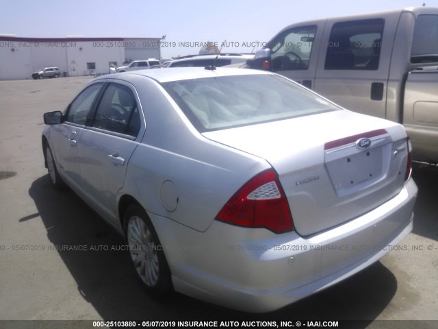 3FADP0L39CR262001 - 2012 FORD FUSION HYBRID SILVER photo 3