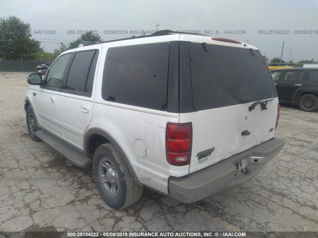 1FMRU17L41LA20250 - 2001 FORD EXPEDITION EDDIE BAUER WHITE photo 3