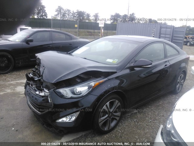 KMHDH6AH3EU025505 - 2014 HYUNDAI ELANTRA COUPE GS/SE BLACK photo 2