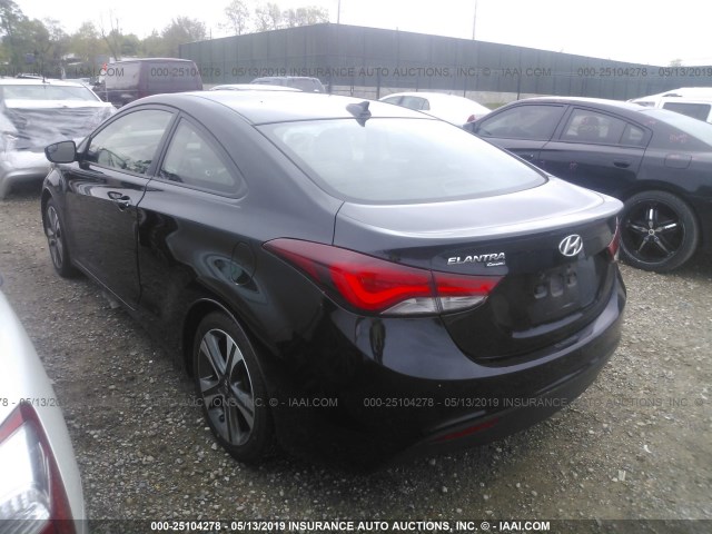 KMHDH6AH3EU025505 - 2014 HYUNDAI ELANTRA COUPE GS/SE BLACK photo 3