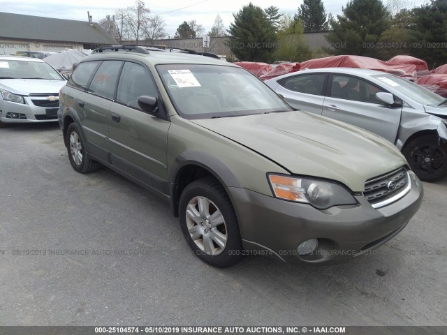 4S4BP61C957342590 - 2005 SUBARU LEGACY OUTBACK 2.5I GREEN photo 1