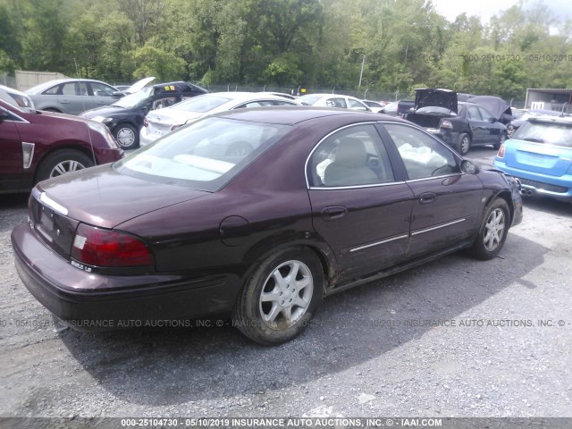 1MEHM55S71A614990 - 2001 MERCURY SABLE LS PREMIUM BURGUNDY photo 4