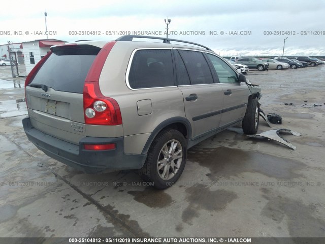 YV1CZ91H641083911 - 2004 VOLVO XC90 T6 GOLD photo 4