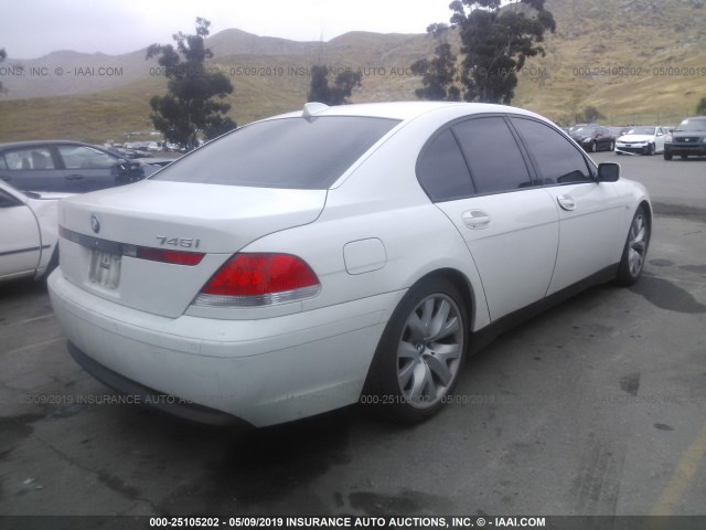 WBAGL63464DP71355 - 2004 BMW 745 I WHITE photo 4