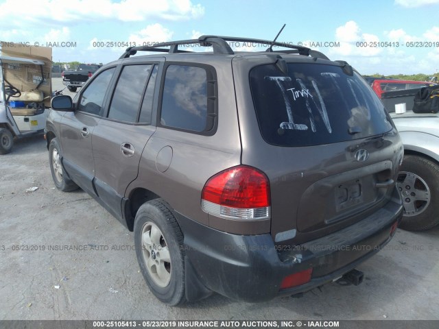 KM8SC13D06U067974 - 2006 HYUNDAI SANTA FE GLS/LIMITED BROWN photo 3