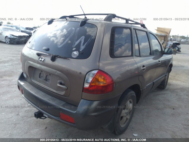 KM8SC13D06U067974 - 2006 HYUNDAI SANTA FE GLS/LIMITED BROWN photo 4