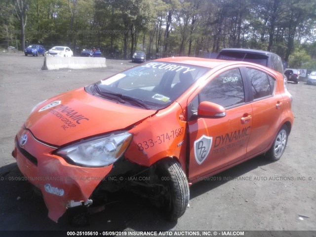 JTDKDTB32C1017578 - 2012 TOYOTA PRIUS C ORANGE photo 2