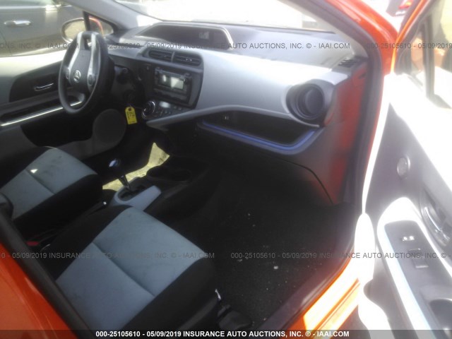 JTDKDTB32C1017578 - 2012 TOYOTA PRIUS C ORANGE photo 5