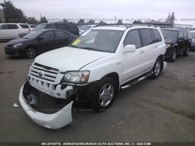 JTEEP21A060174854 - 2006 TOYOTA HIGHLANDER LIMITED WHITE photo 2