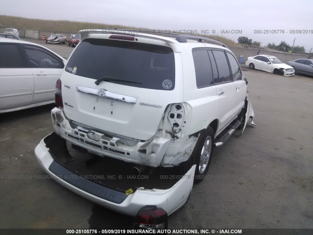 JTEEP21A060174854 - 2006 TOYOTA HIGHLANDER LIMITED WHITE photo 4