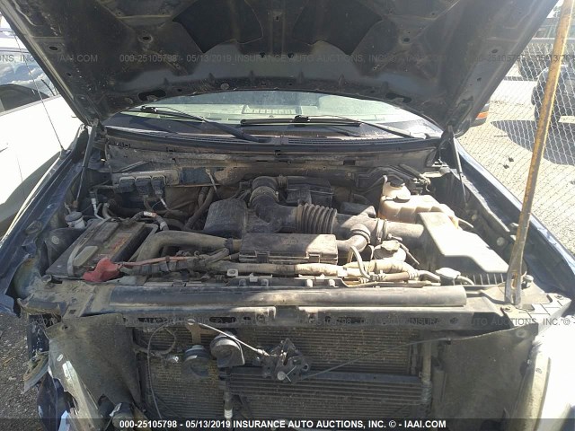 1FTFW1EV6AKC53557 - 2010 FORD F150 SUPERCREW BLUE photo 10