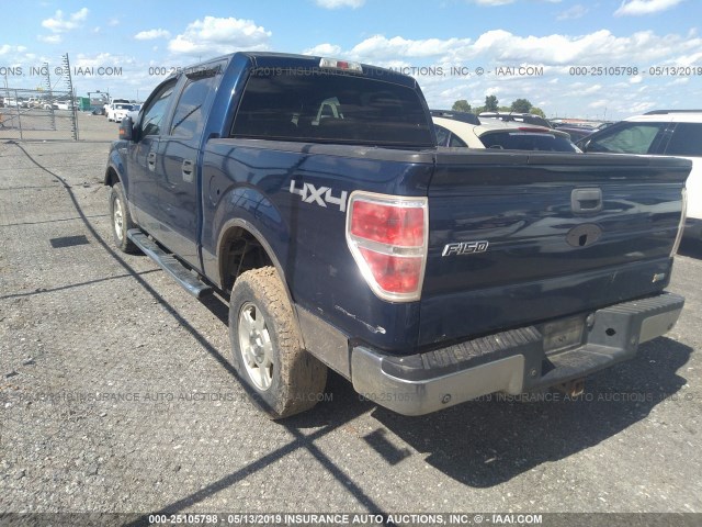 1FTFW1EV6AKC53557 - 2010 FORD F150 SUPERCREW BLUE photo 3