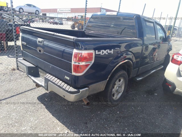 1FTFW1EV6AKC53557 - 2010 FORD F150 SUPERCREW BLUE photo 4