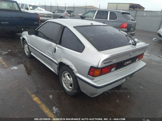 JHMEC1340HS051918 - 1987 HONDA CIVIC 1500 CRX SI SILVER photo 3