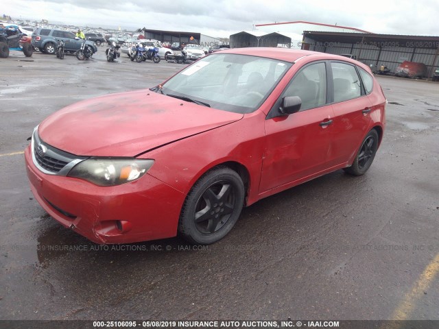 JF1GH61638H804857 - 2008 SUBARU IMPREZA 2.5I RED photo 2