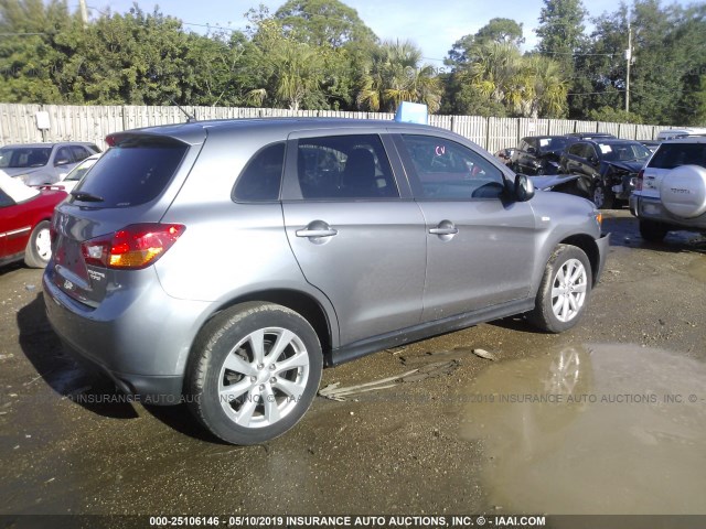 4A4AR3AU7DE017943 - 2013 MITSUBISHI OUTLANDER SPORT ES GRAY photo 4