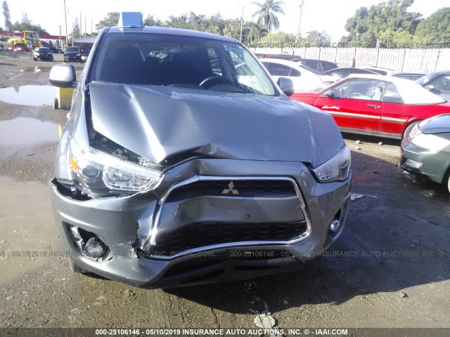 4A4AR3AU7DE017943 - 2013 MITSUBISHI OUTLANDER SPORT ES GRAY photo 6