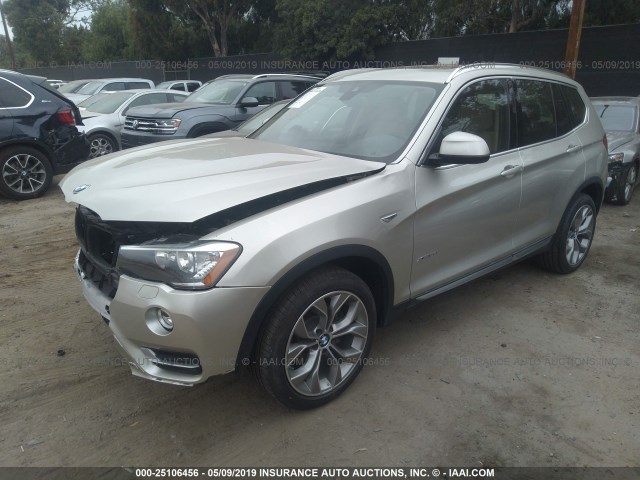 5UXWX9C58G0D70366 - 2016 BMW X3 XDRIVE28I TAN photo 2