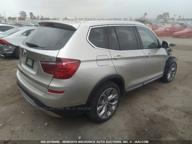 5UXWX9C58G0D70366 - 2016 BMW X3 XDRIVE28I TAN photo 4