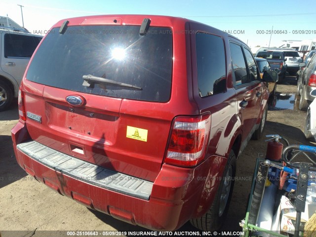 1FMCU0C77AKD12117 - 2010 FORD ESCAPE XLS RED photo 4