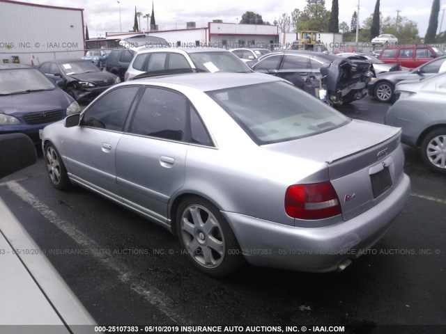 WAURD68D21A003769 - 2001 AUDI S4 2.7 QUATTRO SILVER photo 3