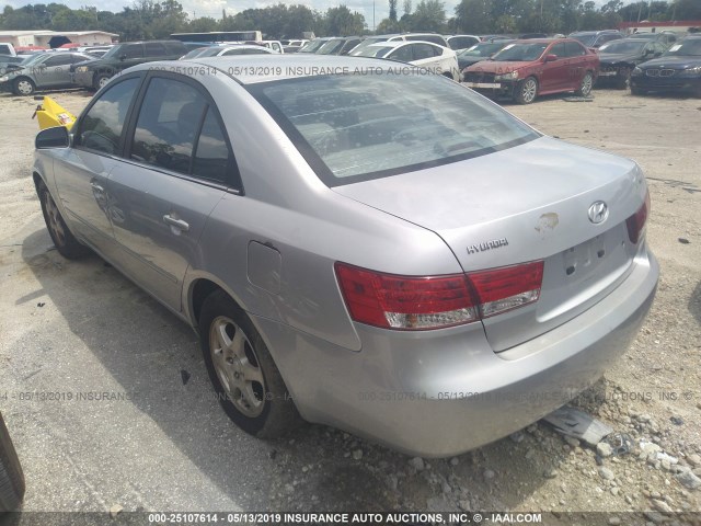 5NPEU46C16H120744 - 2006 HYUNDAI SONATA GLS/LX SILVER photo 3