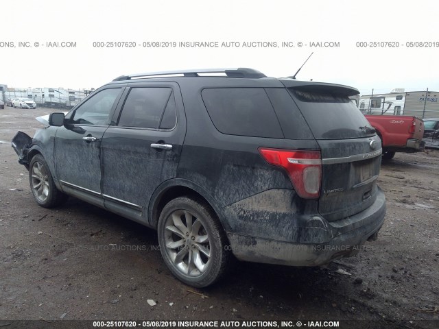 1FMHK8F82BGA32060 - 2011 FORD EXPLORER LIMITED BLACK photo 3