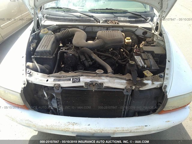 1B7FL22P7WS578018 - 1998 DODGE DAKOTA WHITE photo 10