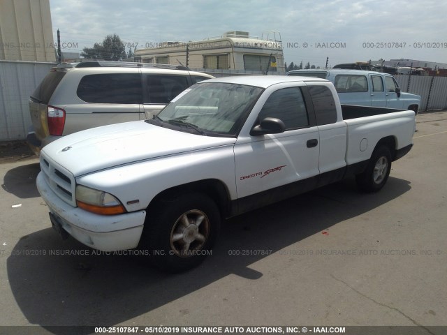 1B7FL22P7WS578018 - 1998 DODGE DAKOTA WHITE photo 2