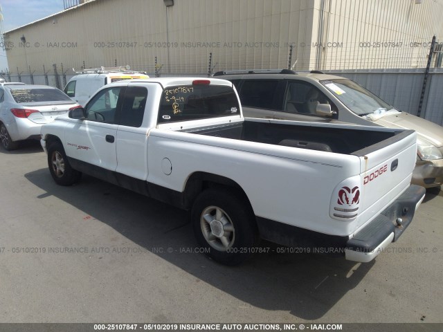 1B7FL22P7WS578018 - 1998 DODGE DAKOTA WHITE photo 3