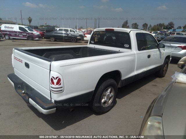 1B7FL22P7WS578018 - 1998 DODGE DAKOTA WHITE photo 4