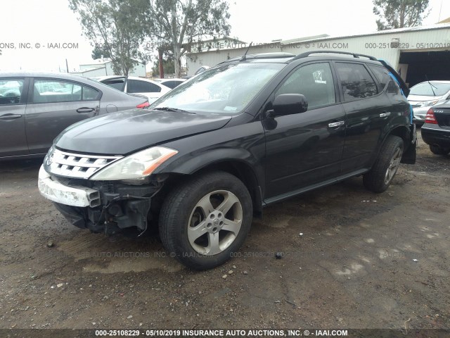 JN8AZ08T03W117298 - 2003 NISSAN MURANO SL/SE BLACK photo 2