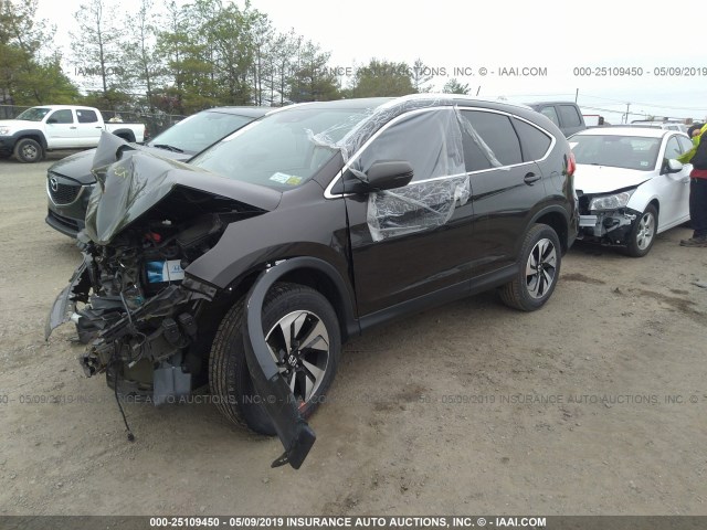 5J6RM4H94FL074206 - 2015 HONDA CR-V TOURING BLACK photo 2