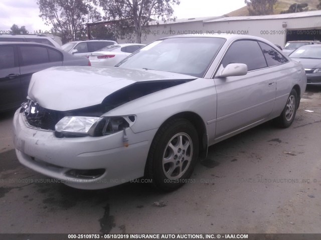 2T1CE22P93C024389 - 2003 TOYOTA CAMRY SOLARA SE SILVER photo 2