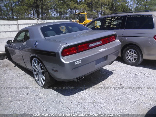 2C3CDYAG6EH126642 - 2014 DODGE CHALLENGER SXT SILVER photo 3