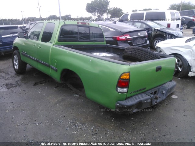 5TBRN34151S215457 - 2001 TOYOTA TUNDRA ACCESS CAB SR5 GREEN photo 3