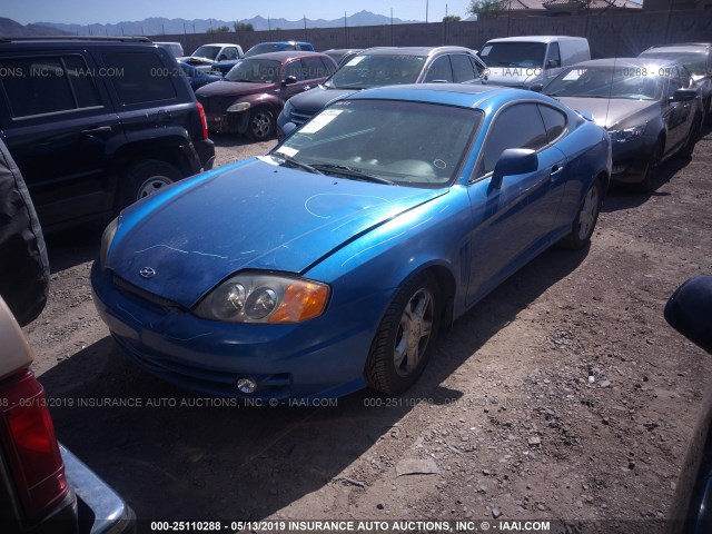 KMHHM65D93U104484 - 2003 HYUNDAI TIBURON BLUE photo 2