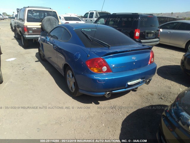 KMHHM65D93U104484 - 2003 HYUNDAI TIBURON BLUE photo 3