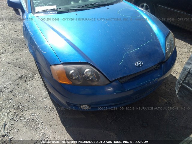 KMHHM65D93U104484 - 2003 HYUNDAI TIBURON BLUE photo 6