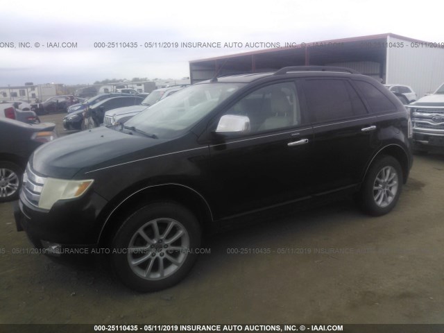 2FMDK48C47BA90016 - 2007 FORD EDGE SEL BLACK photo 2