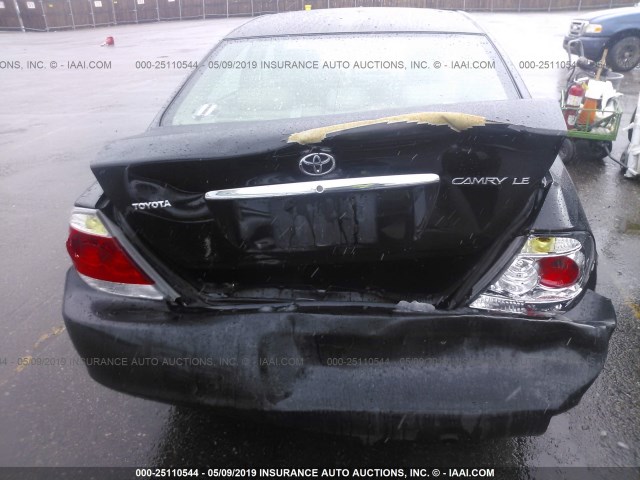 4T1BE32K95U027297 - 2005 TOYOTA CAMRY LE/XLE/SE BLACK photo 6