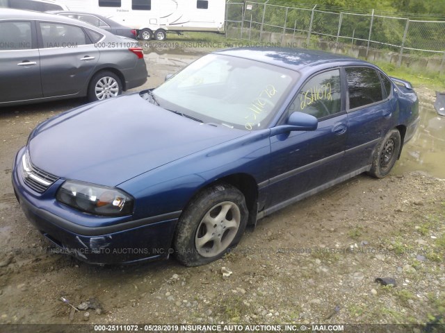 2G1WF52E059180746 - 2005 CHEVROLET IMPALA BLUE photo 2