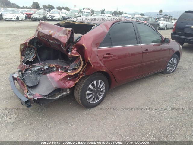 4T1BE32K75U075915 - 2005 TOYOTA CAMRY LE/XLE/SE MAROON photo 4