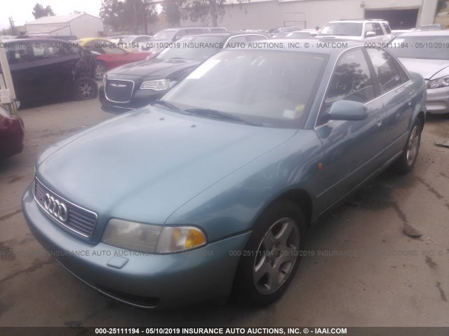 WAUED28D6XA007453 - 1999 AUDI A4 2.8 QUATTRO BLUE photo 2