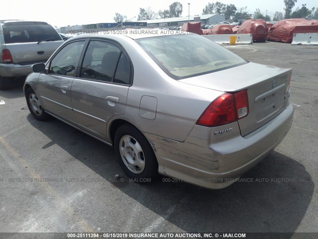 JHMES96604S015705 - 2004 HONDA CIVIC HYBRID GRAY photo 3