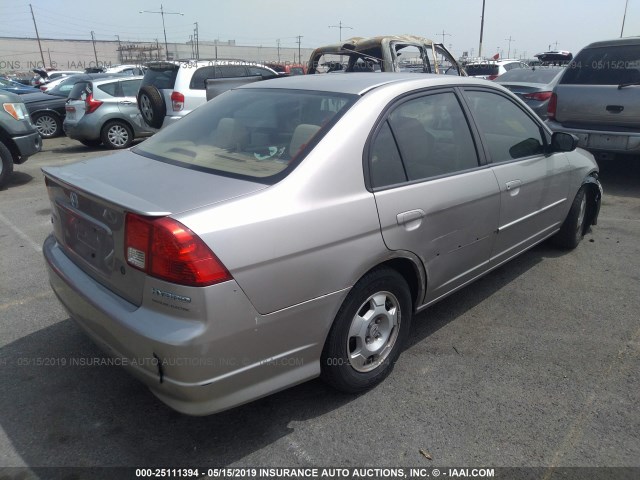 JHMES96604S015705 - 2004 HONDA CIVIC HYBRID GRAY photo 4