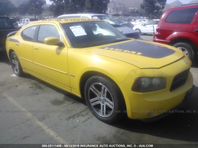 2B3KA53H76H347433 - 2006 DODGE CHARGER R/T YELLOW photo 1